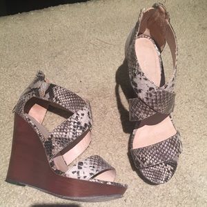Snake print wedges